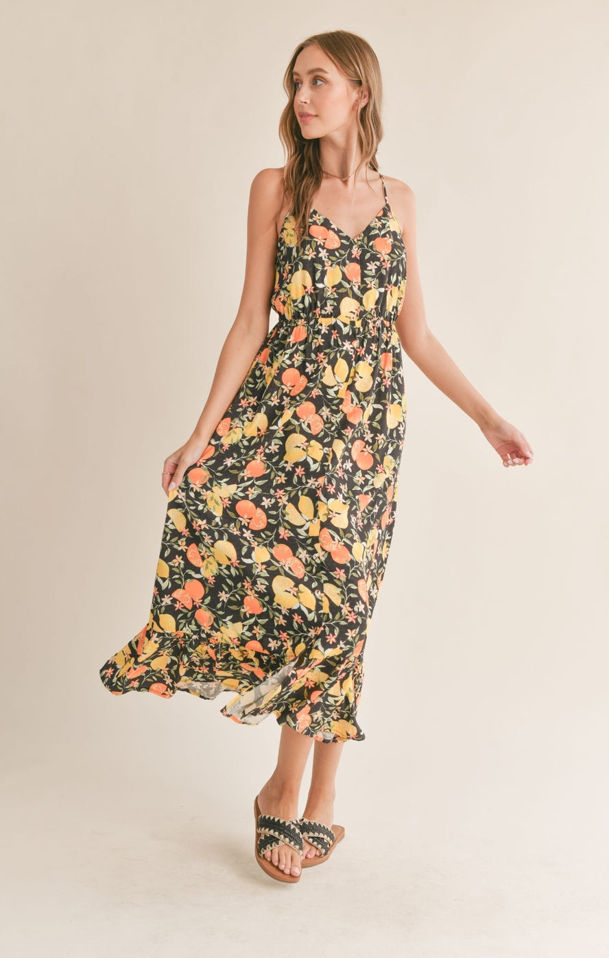 Tropical Citrus Maxi Dress