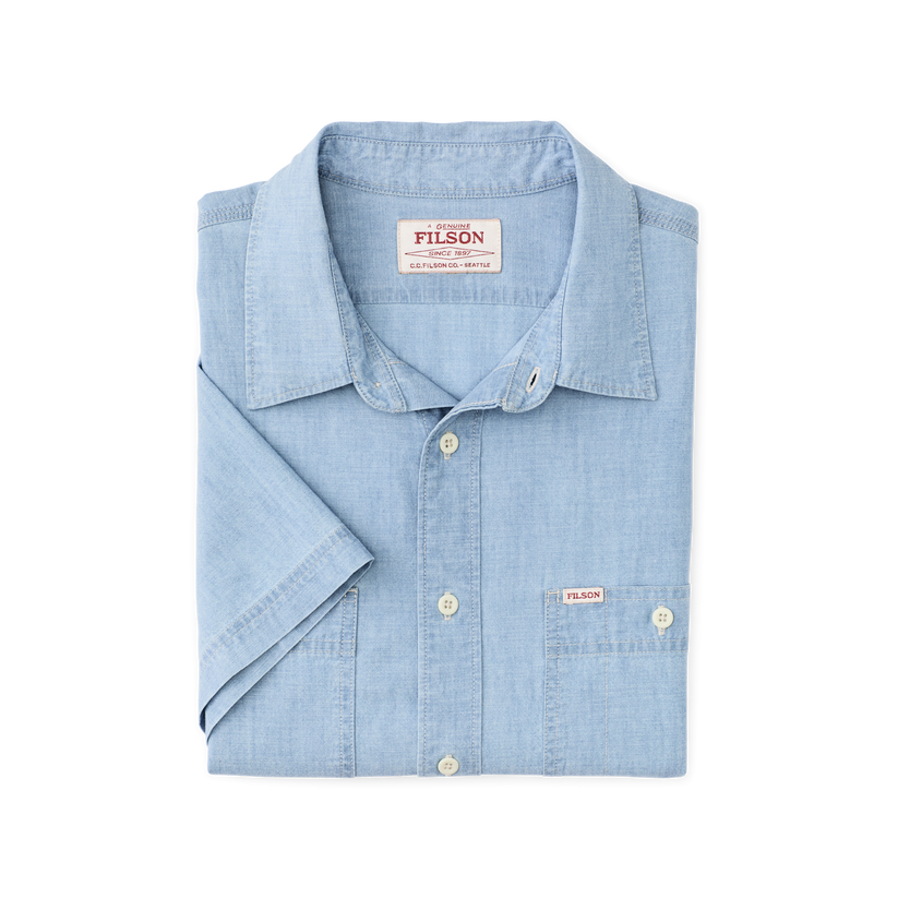 Filson Short Sleeve Chambray Shirt folded