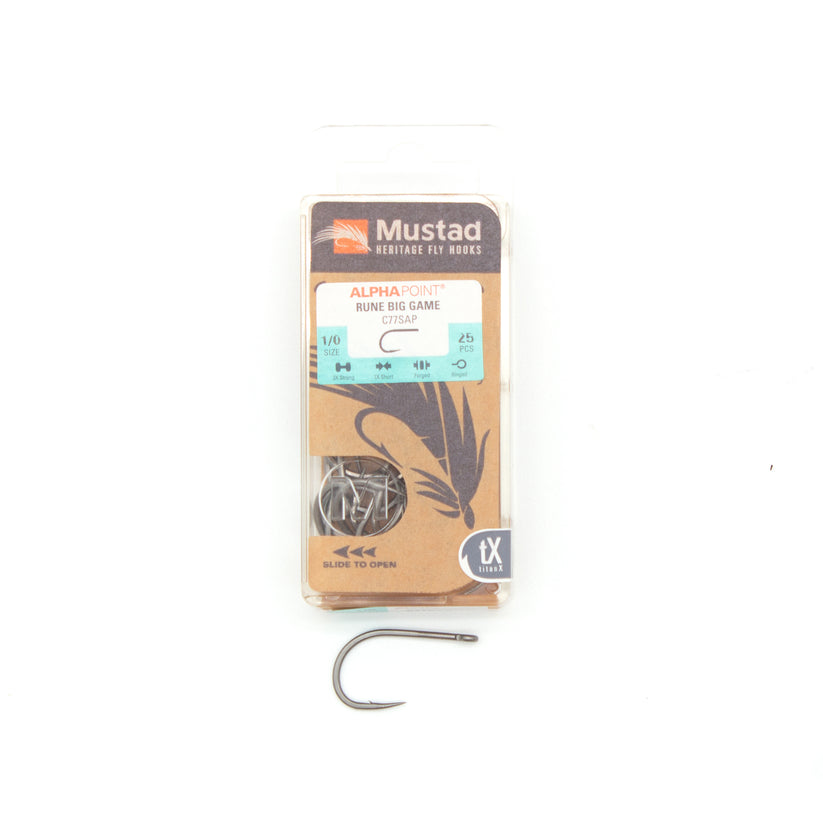 Mustad C77SAP Rune Big Game 1/0 Fly Hooks