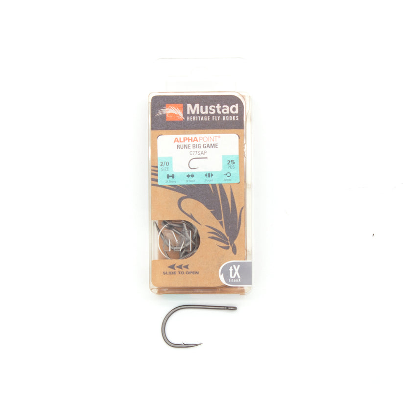 Mustad C77SAP Rune Big Game 2/0 Fly Hooks